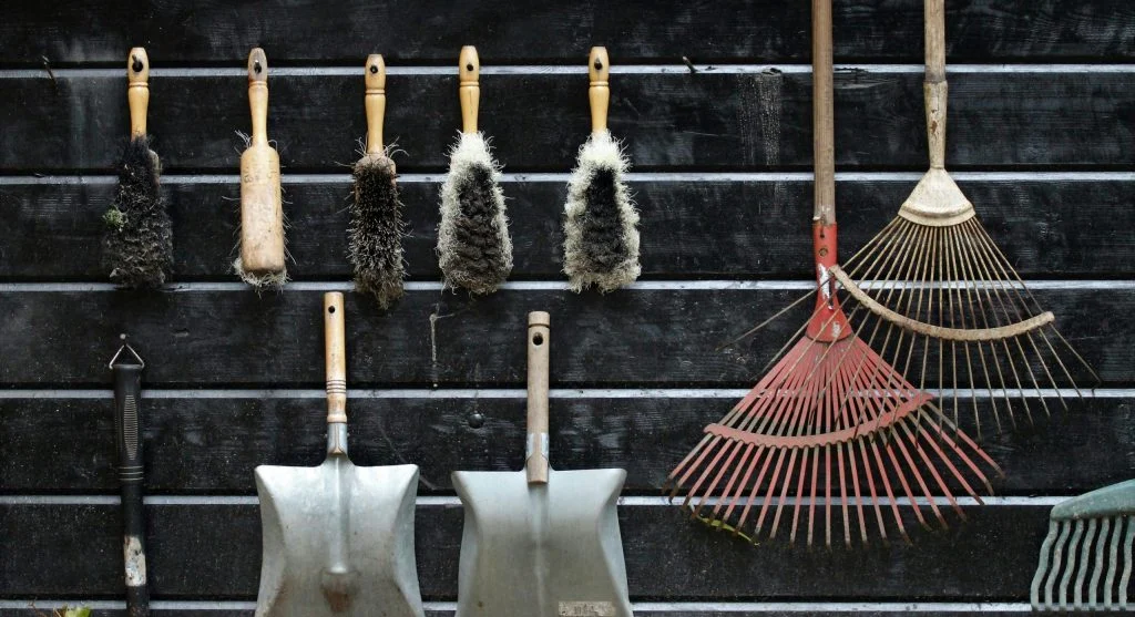 garden tools in supply station